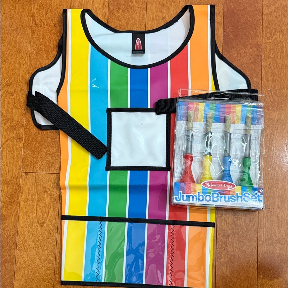 Melissa & Doug Artist Smock and Jumbo Brush Set